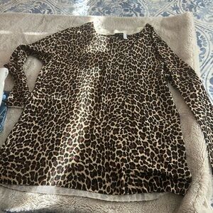 J. Crew Leopard Print Knit Top in Brown and Black